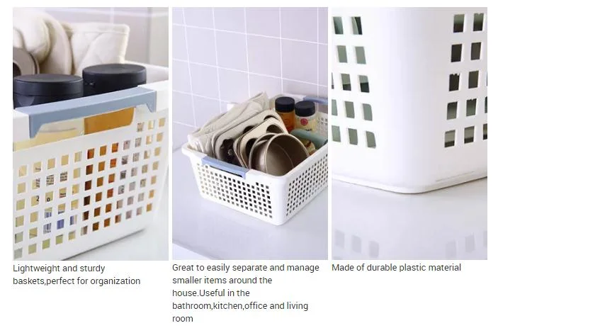 Multi-Use Large Capacity Storage Bin for Kitchen Accessories Junk Shelves Plastic Hollow out Food Storage Organizer Basket